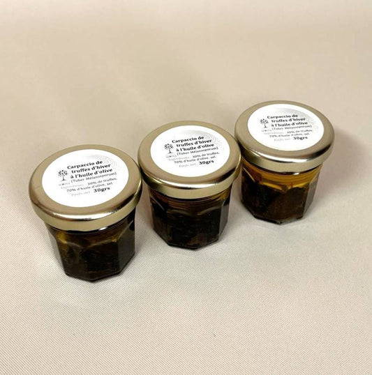 Lot de 3 carpaccio de truffes d'hiver à l'huile d'olive 30grs